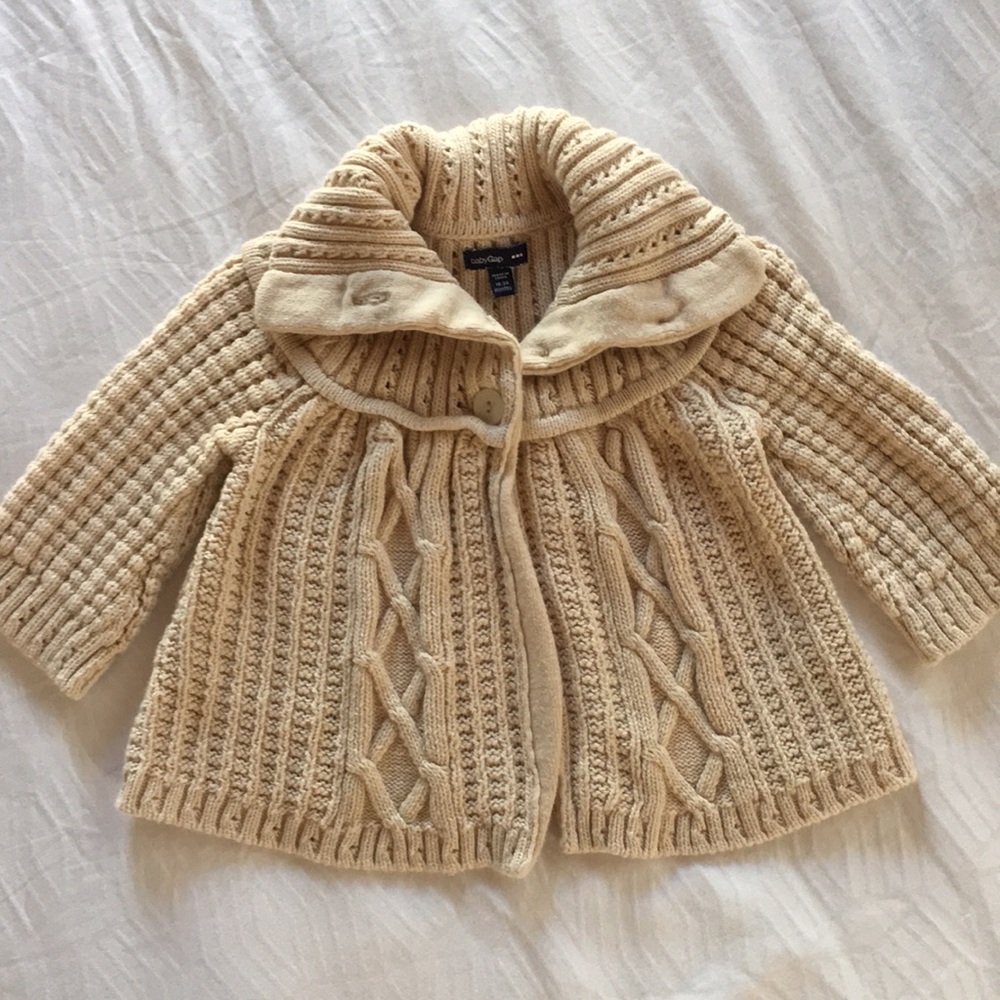 Baby Gap Cream Cable Knit Cardigan - 18-24m